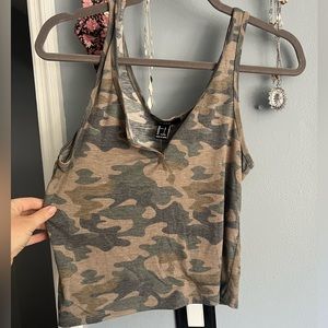 Camo crop tank top